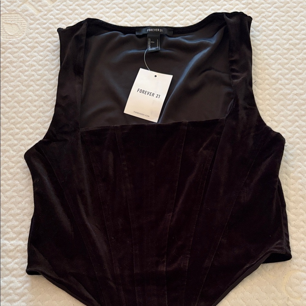 Forever 21 Black Sleeveless Velvet Top